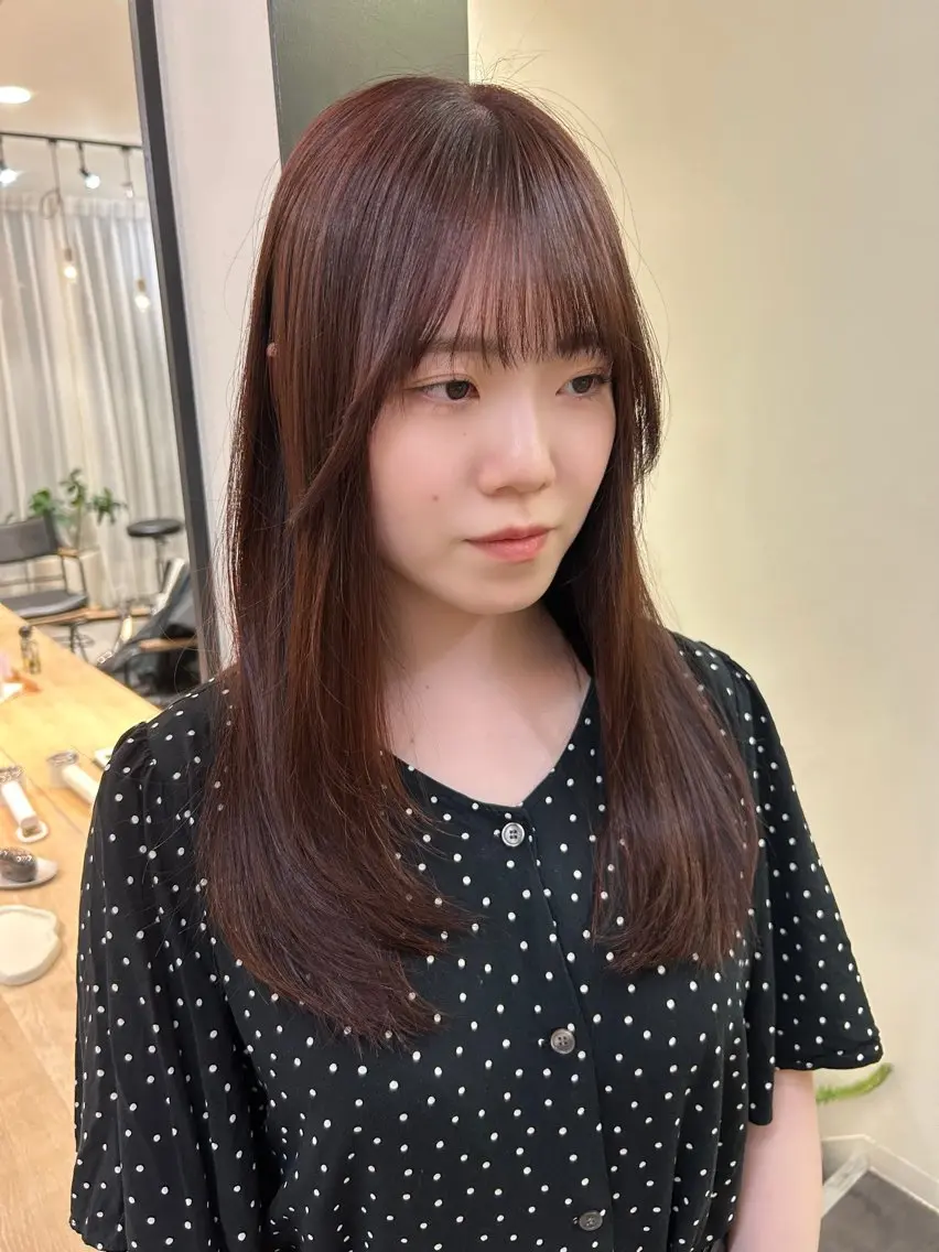 ロング カラー ベージュカラー ピンクカラー ピンクベージュ カット ヘアカラー トリートメント hubhair レイヤー/透明感のヘアスタイル