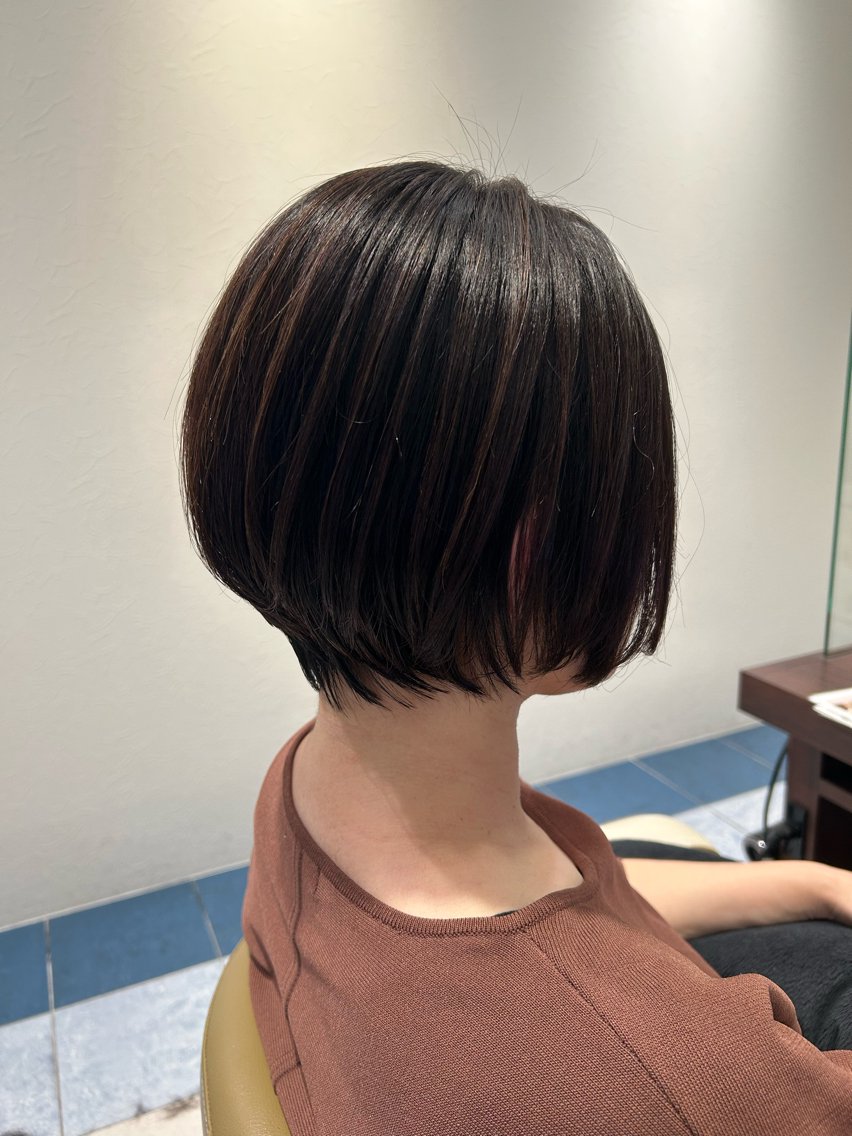 ショート カラー ショートボブ ボブ ショートヘア 木曽柊介/白髪ぼかし /メンズパーマ/川口のヘアスタイル