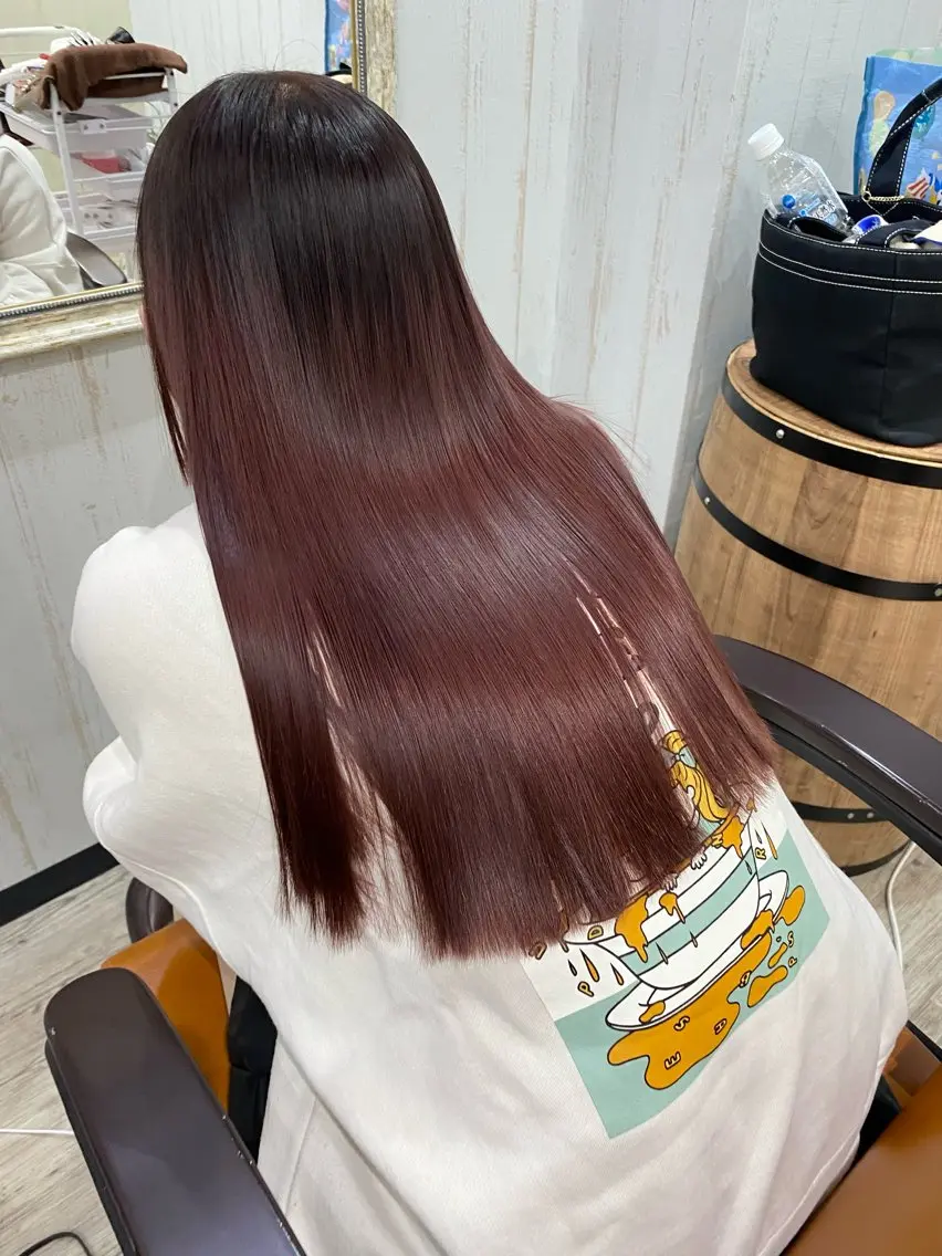 ロング カラー ピンクカラー 桑原 由理のヘアスタイル