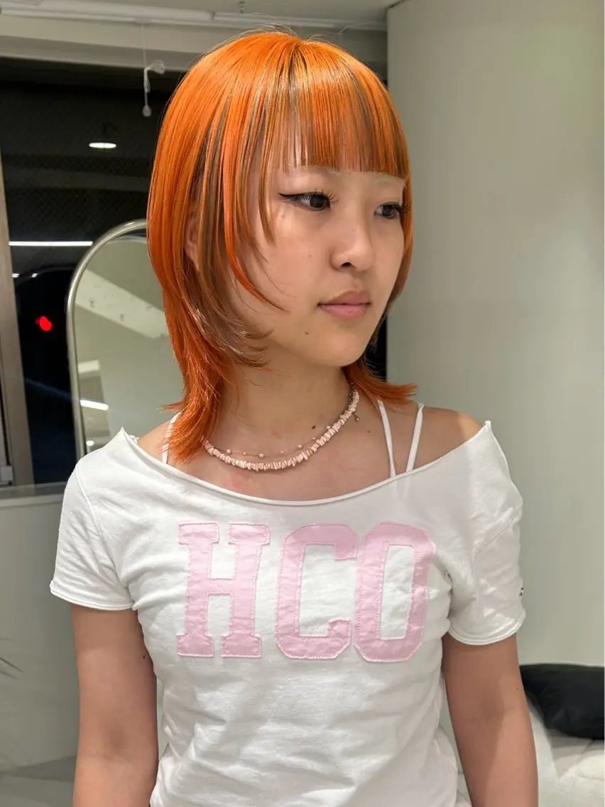 ミディアム カラー デザインカラー レイヤーカット ウルフカット ウルフレイヤー カット ヘアカラー 海外レイヤー /NAGISAのヘアスタイル