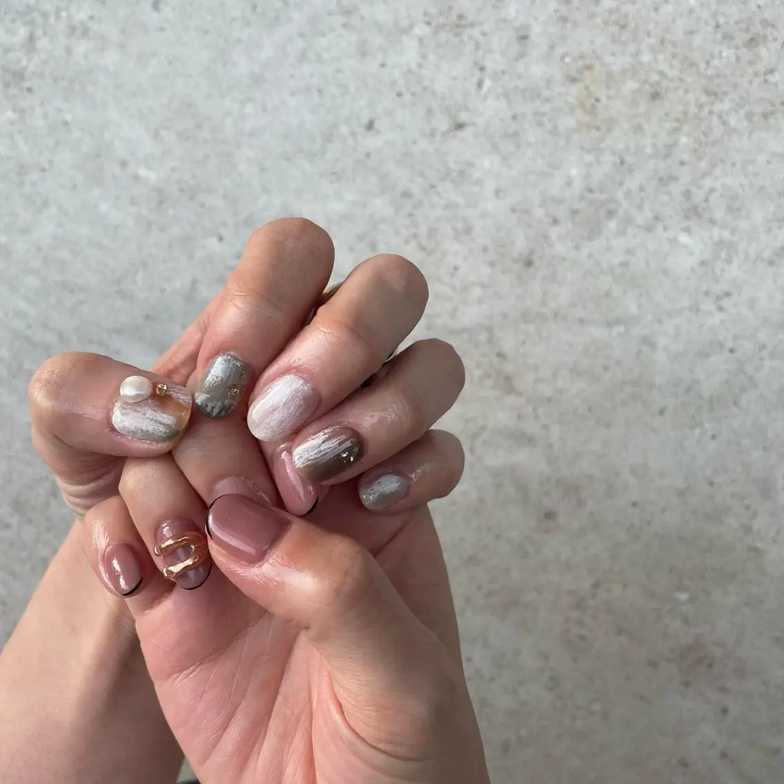 ネイル ハンドネイル Sea  nail by emaのネイルデザイン