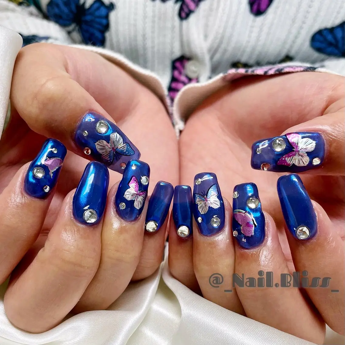 ネイル ブルー ハンドネイル NAIL BLISSのネイルデザイン