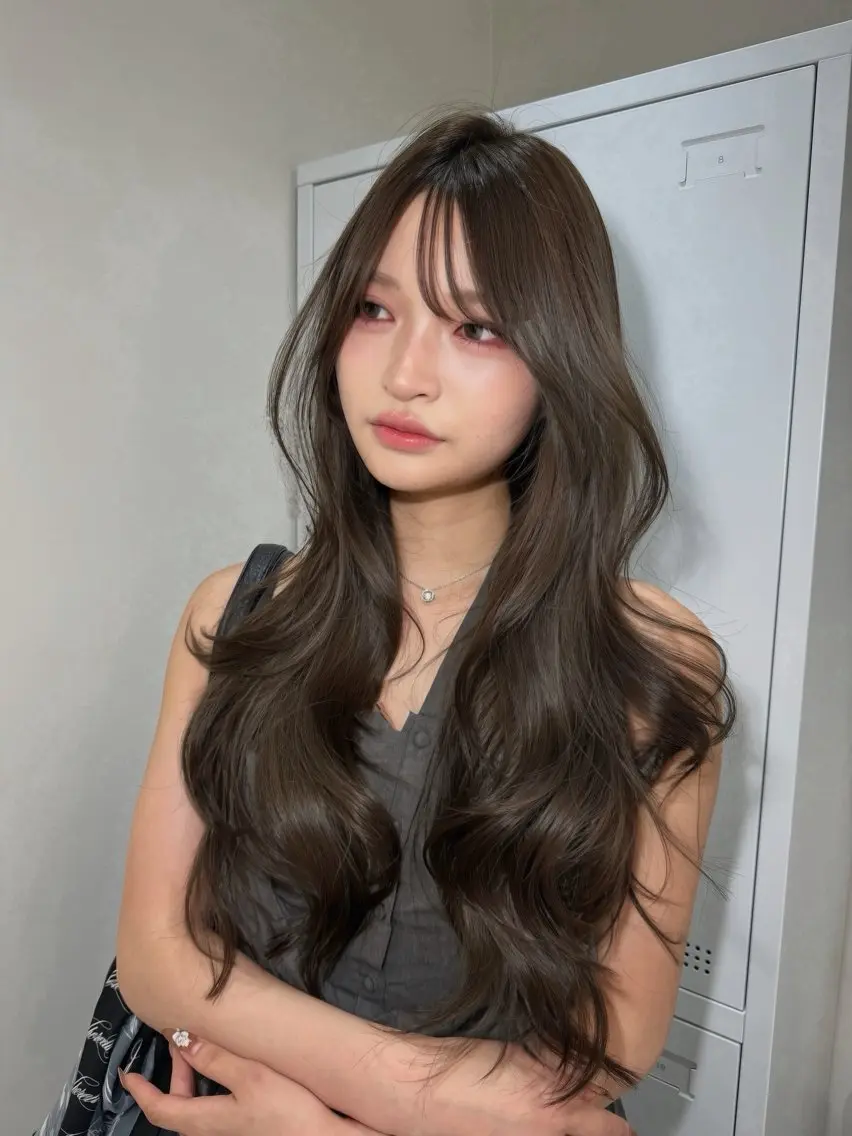 ロング カット ヘアカラー トリートメント 水光カラー/ブリーチ ⛓️京都/Rionのヘアスタイル