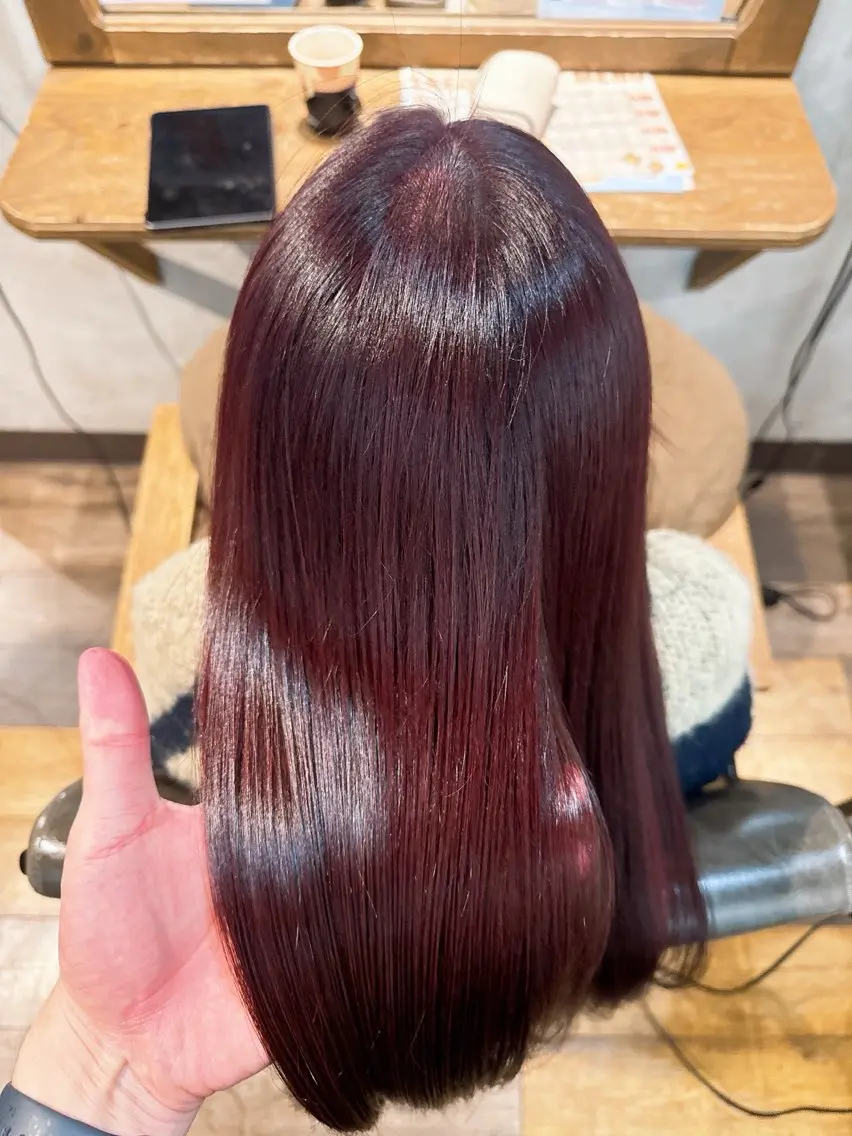 ロング 韓国風 レイヤーカットのヘアスタイル
