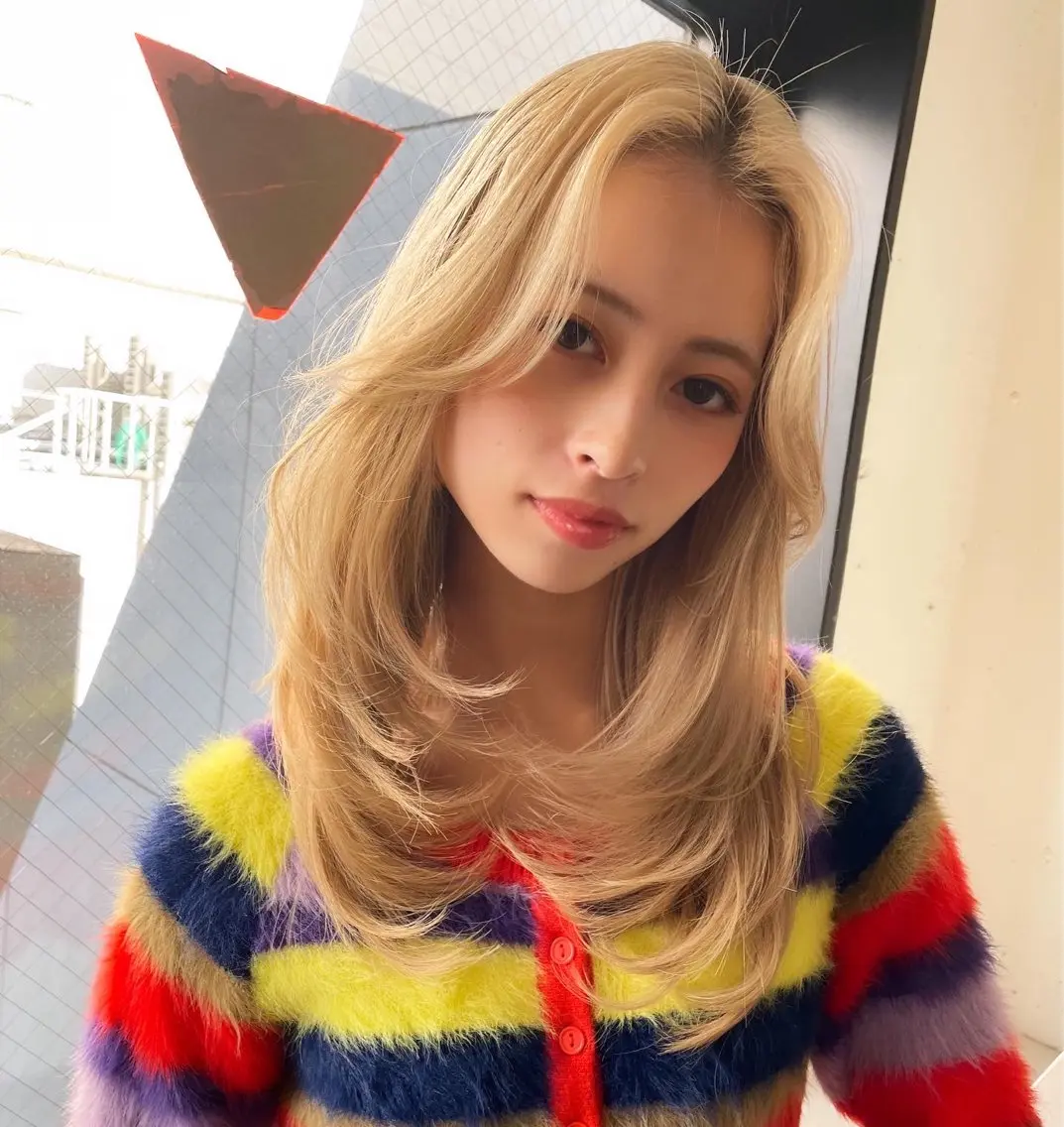 ミディアム 韓国✖️網紅🖤 パーマYURIYAのヘアスタイル