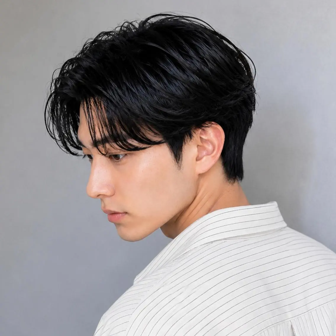 メンズ ショート センターパート メンズ韓国風 韓国風ヘア カット SOURCE河原町/ ヘアケア🫧艶カラーのヘアスタイル