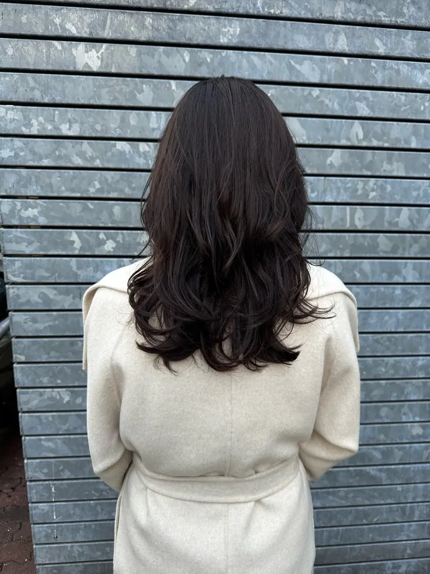 セミロング セミロングパーマ カット パーマ 青木 裕のヘアスタイル