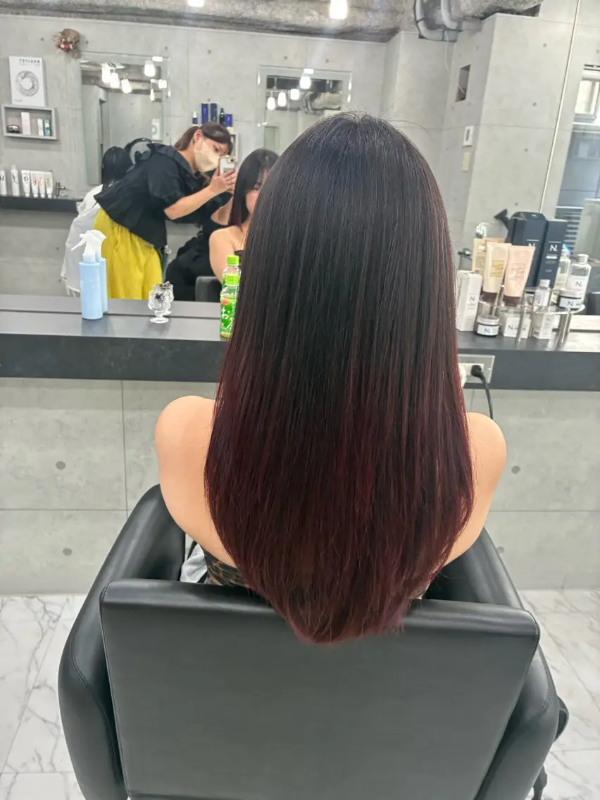 ロング カラー レッドカラー カット ヘアカラー Endearing 🌟銀座のヘアスタイル