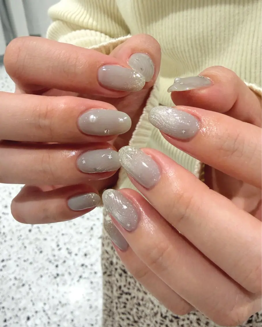 ネイル ブルー フラッシュネイル マグネットネイル ハンドネイル 新宿ニュアンスネイル makotoのネイルデザイン