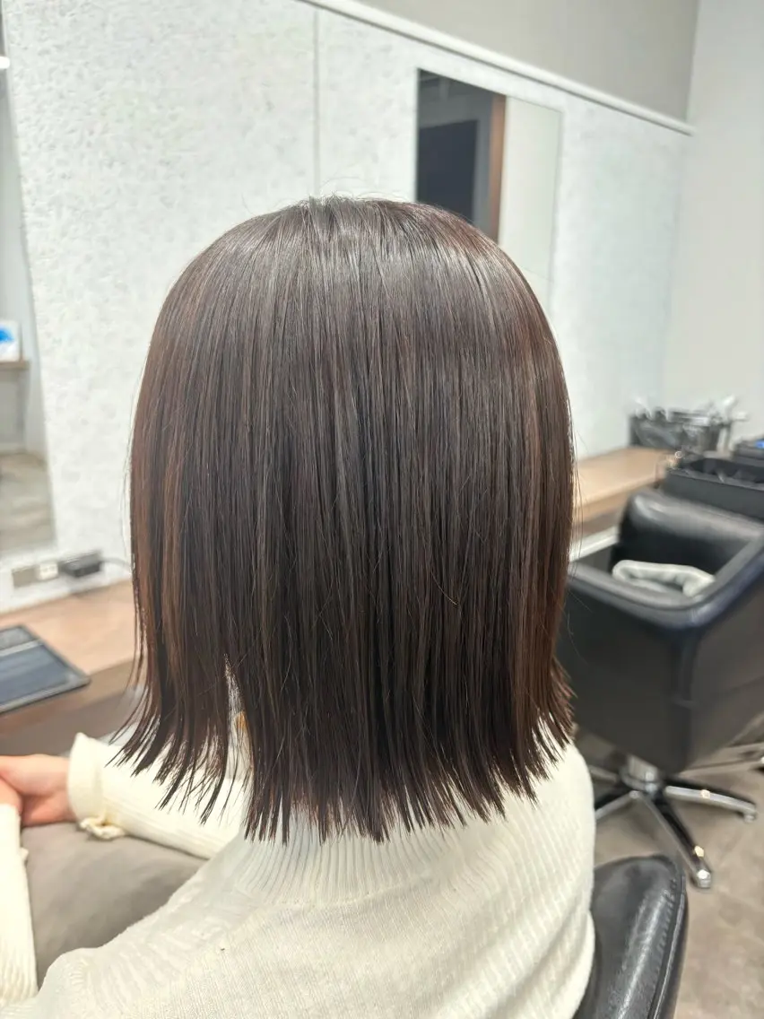 ミディアム カラー 切りっぱなしボブ ボブ ボブ/透明感カラー/ 髪質改善/🌙/ルナのヘアスタイル