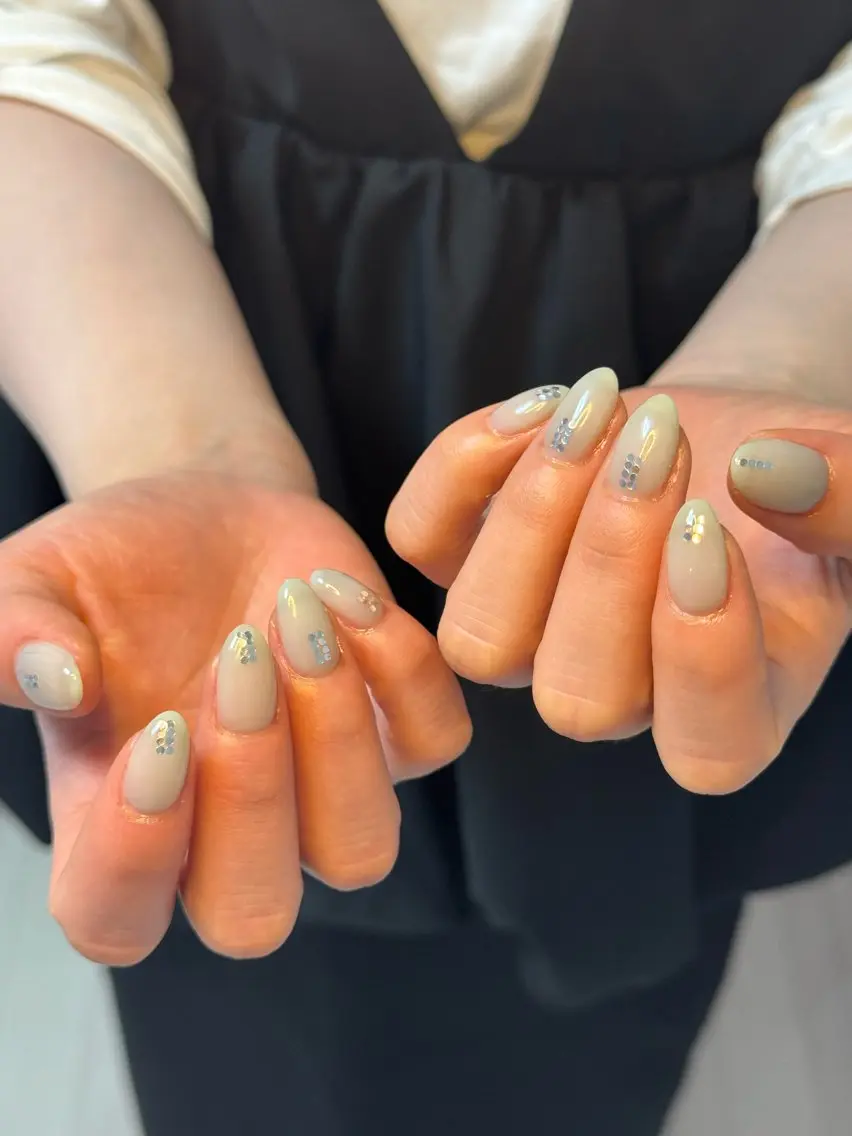 ネイル アートネイル オーロラネイル チークネイル フレンチネイル ガラスフレンチ ハンドネイル 🎀🎀YooLi Nail Salonのネイルデザイン