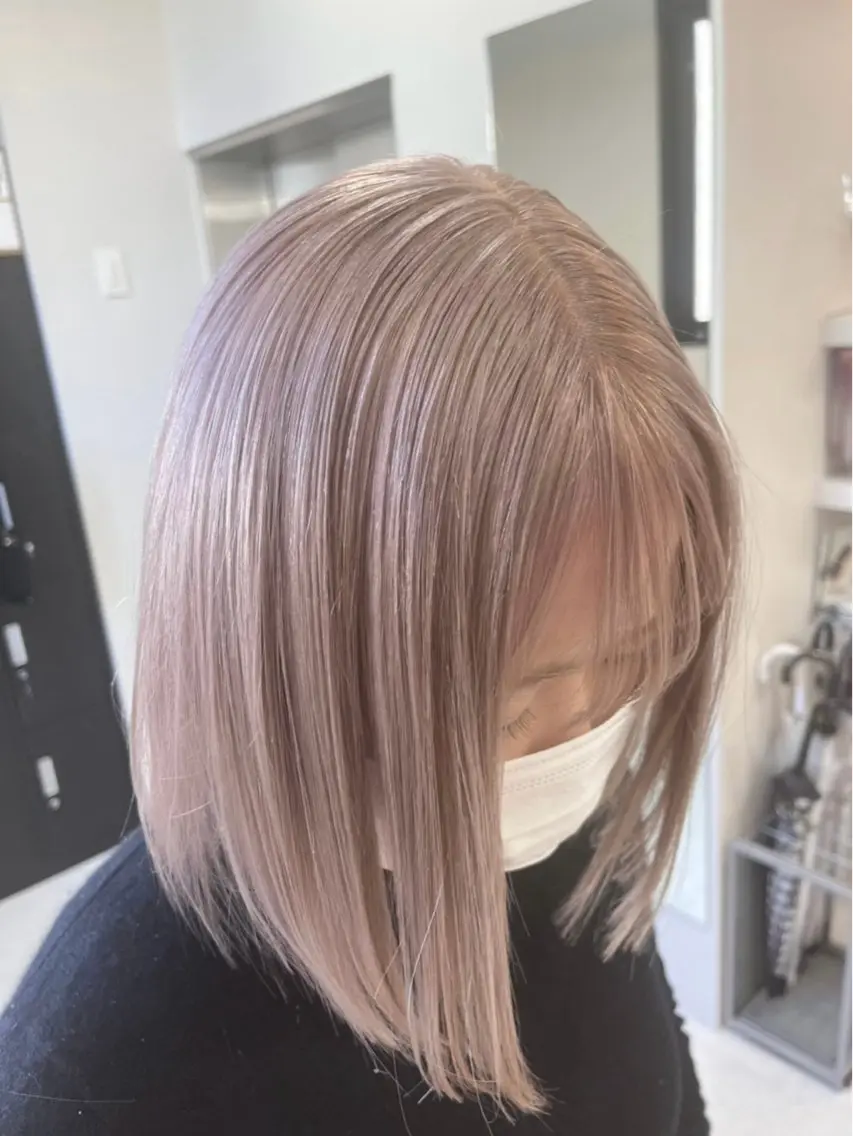 ミディアム カラー ヘアカラー トリートメント カットモデル様無料 💎saaya💎のヘアスタイル