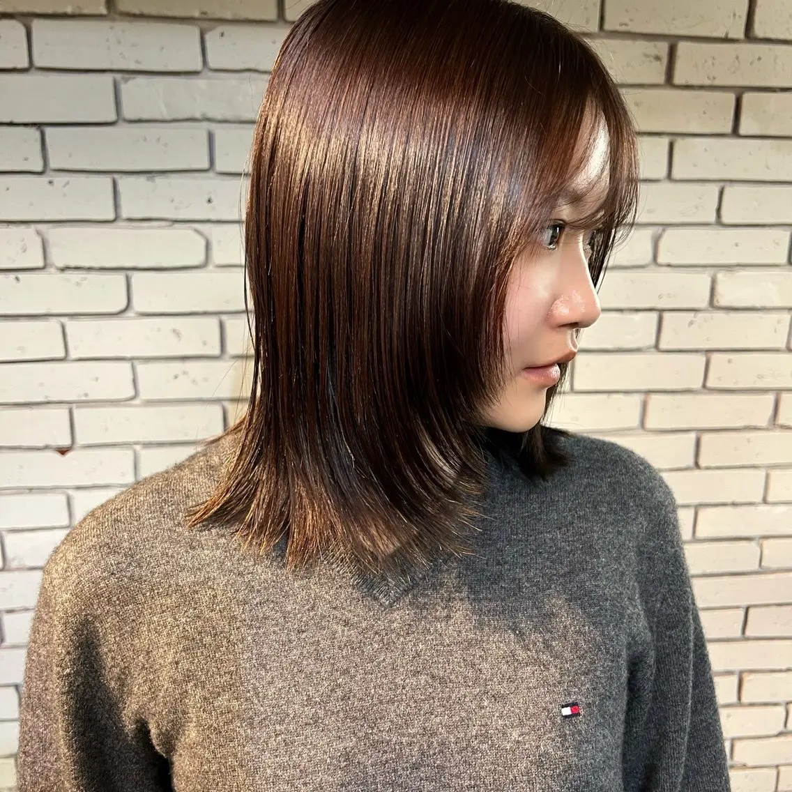 ミディアム レイヤーカット カット 💘札幌クロスパーマ 髪質改善💘rinaのヘアスタイル