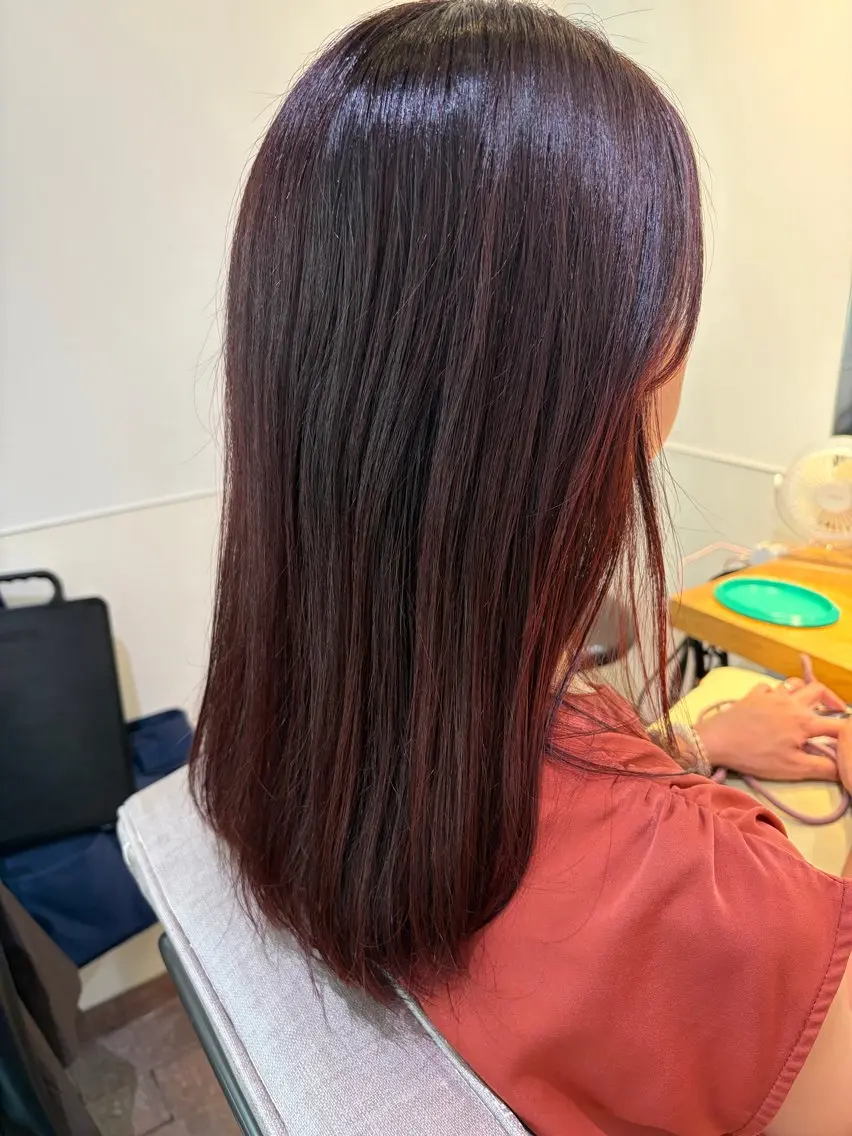ミディアム カット ヘアカラー 暖色カラー/かまや ゆきえのヘアスタイル