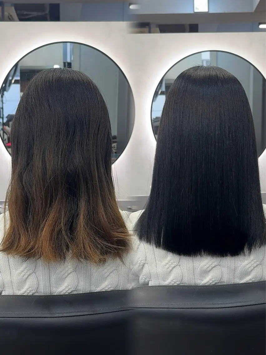ロング カラー ヘアアレンジ カット ヘアカラー 縮毛矯正 トリートメント 新宿 /髪質改善/ レイヤー/ヒュウガのヘアスタイル