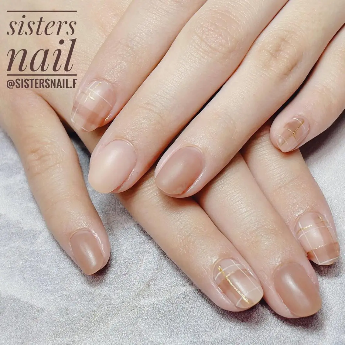 ネイル アートネイル ブラウン マットネイル オフィスネイル ピンク sisters nail.fのネイルデザイン