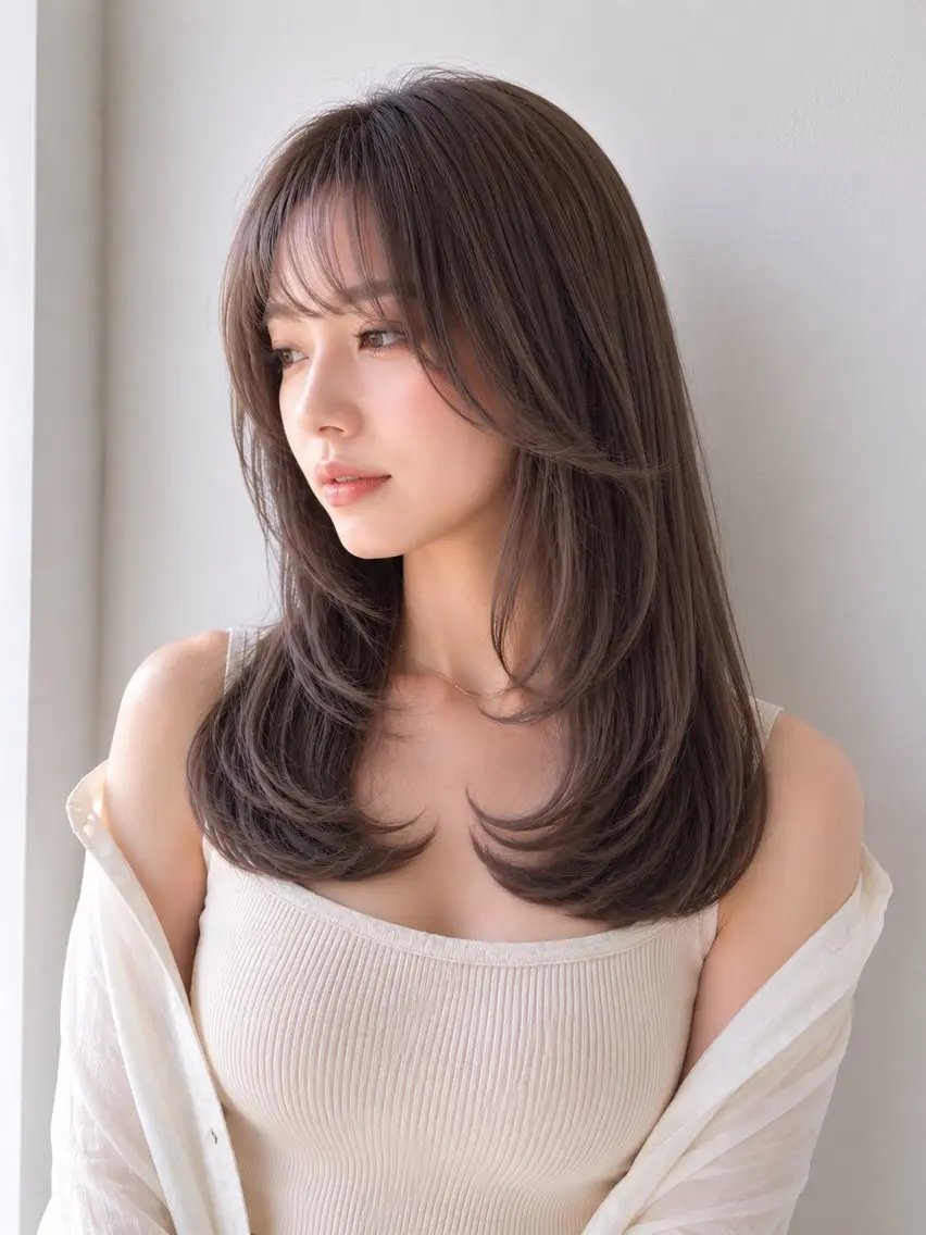 セミロング 韓国風スタイル 北田陸斗のヘアスタイル