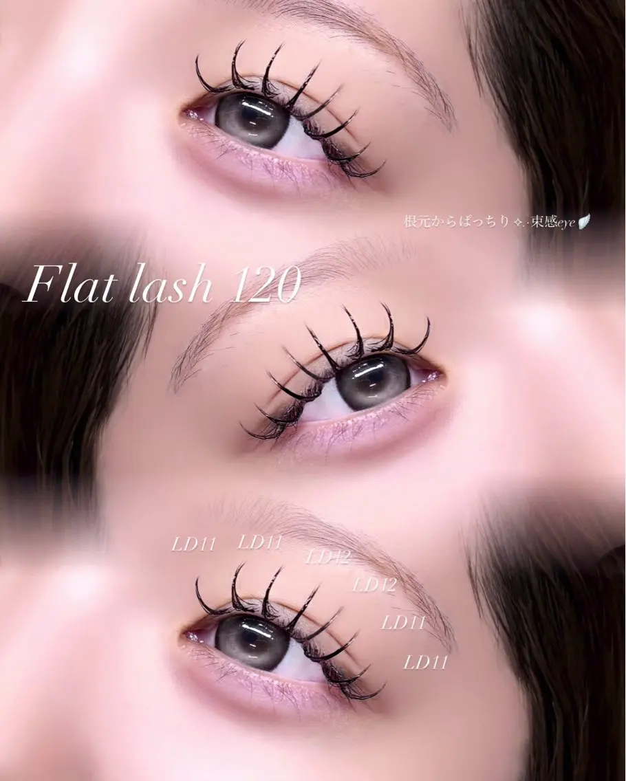 【ぱっちり🎀束感eye⟡.·】フラットラッシュ120本♡の写真