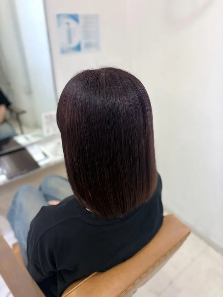 ミディアム カラー ディープラベンダー ラベンダーカラー レッドカラー カット ヘアカラー あいみ ♬.*ﾟのヘアスタイル