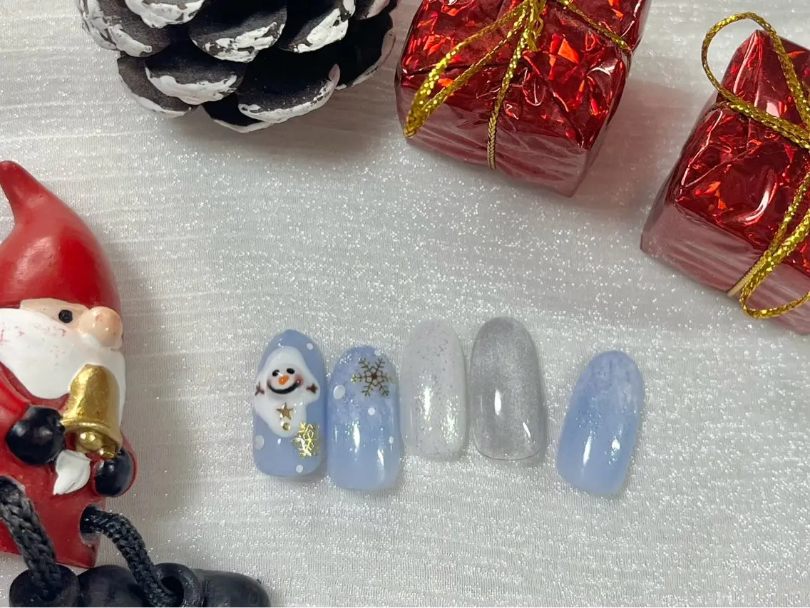 ネイル ジェルネイル パラジェル 冬ネイル クリスマス kiki nail &brow二子玉川のネイルデザイン