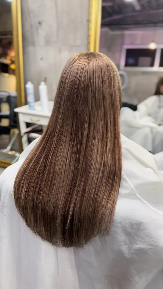 ロング ハイライト ヘアカラー エクステ uda 抜きっぱなし /最高級エクステのヘアスタイル