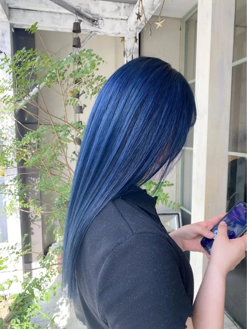 ロング カラー ブルーカラー ヘアカラー トリートメント mao 🩰のヘアスタイル