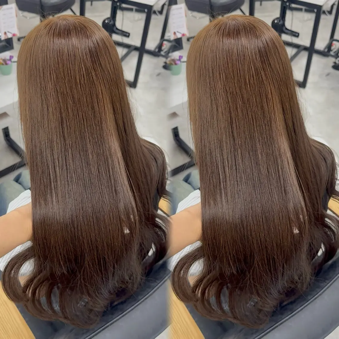 ロング カラー アッシュ アッシュブラウン ベージュカラー 黒髪 ブリーチ カット ヘアカラー トリートメント 赤み無し柔らかカラー 【梅田】madokaのヘアスタイル