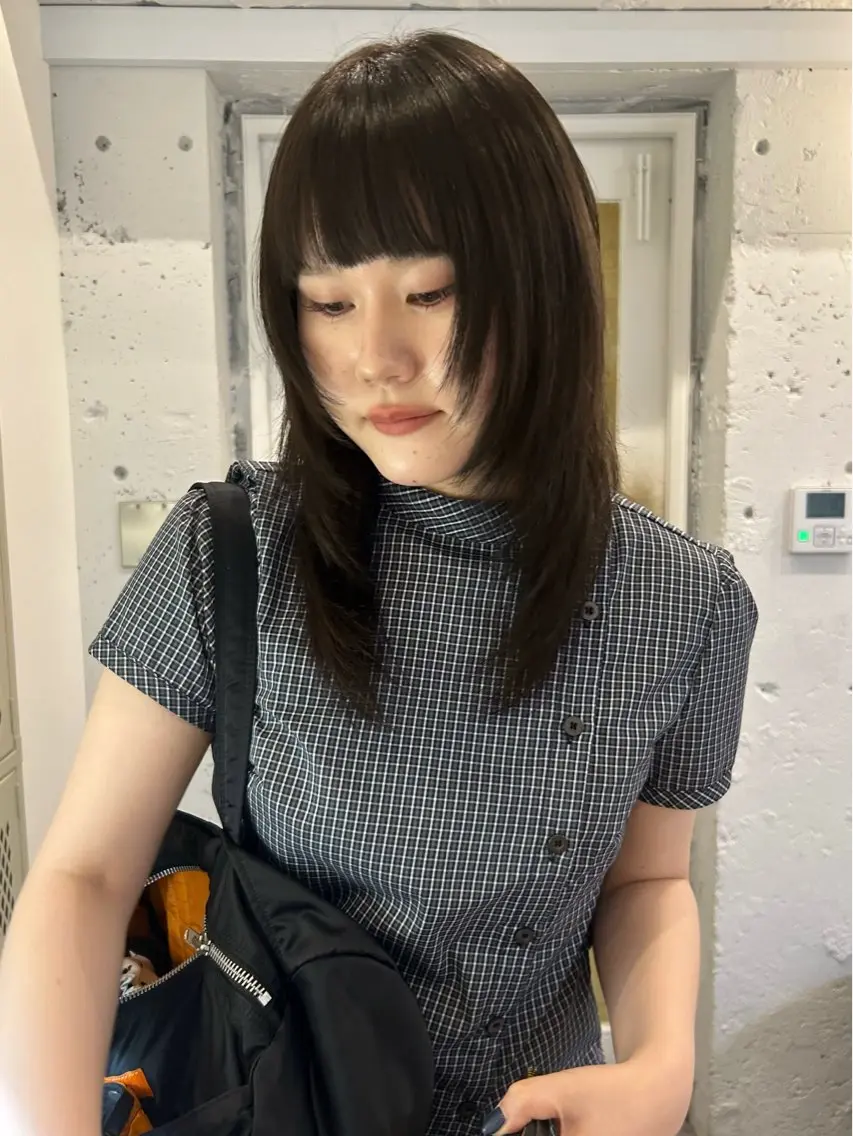 セミロング カラー レイヤーカット カット ヘアカラー トリートメント 天神大名/レイヤー /ヘルシーヘアのヘアスタイル