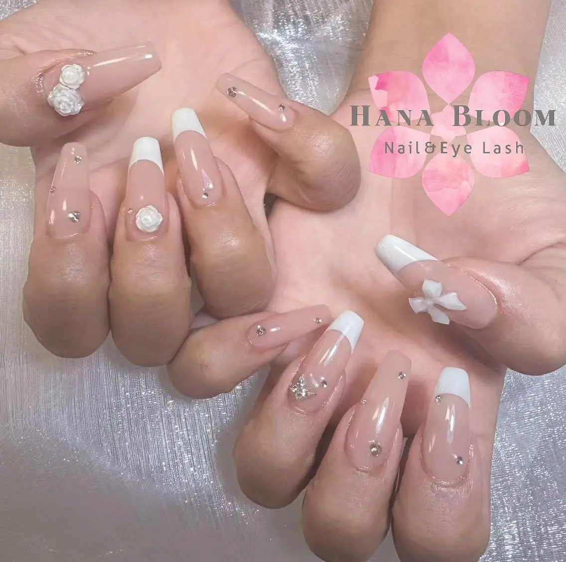 ネイル 長さ出し フットネイル 韓国ネイル マグネットネイル 持ち込み ハンドネイル ハンドケア Hana Bloom Nail Salonのネイルデザイン