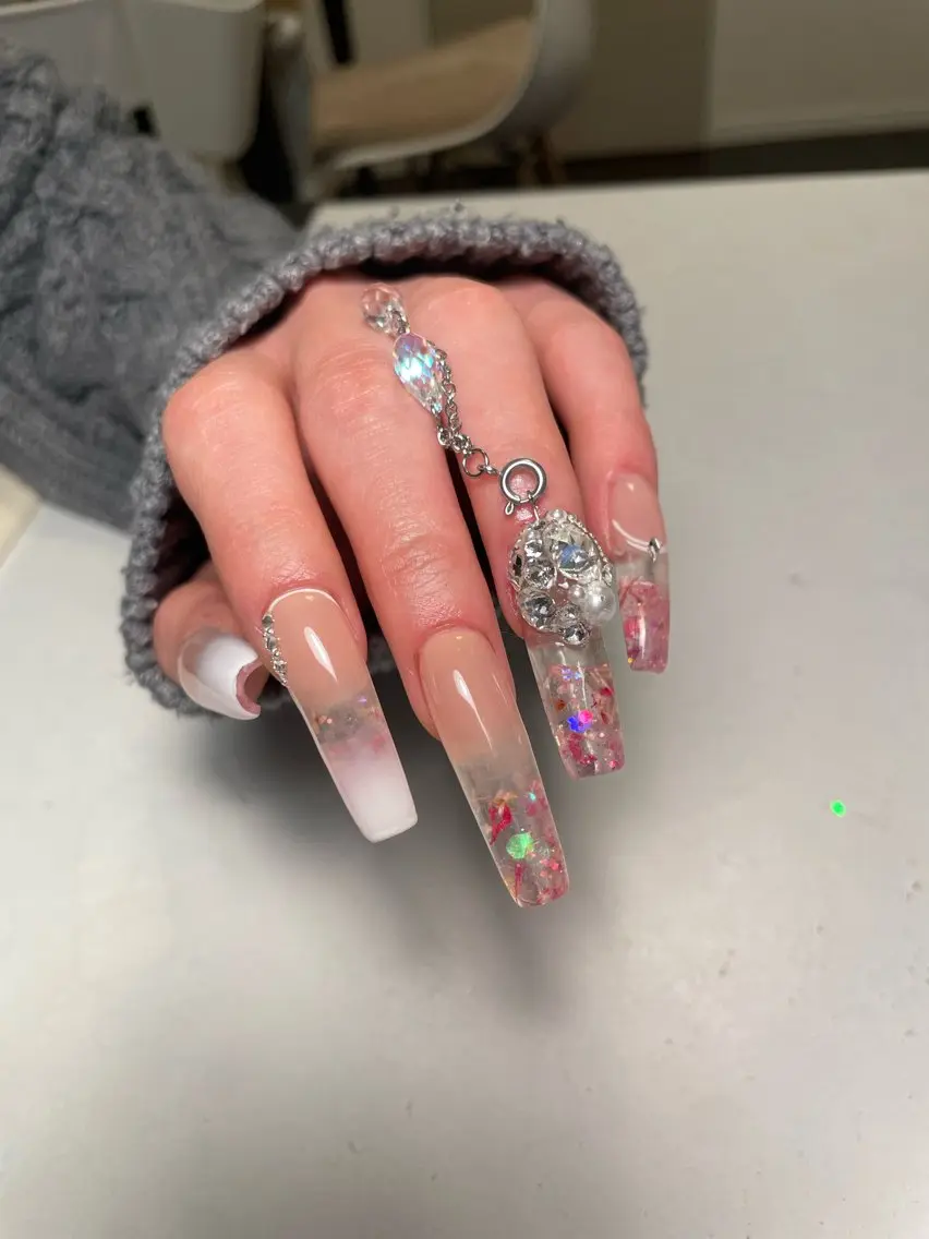 【当日ok/韓国/y2k🪄】アクリルグラデーションスカルプ/long nail acrylic gradationの写真