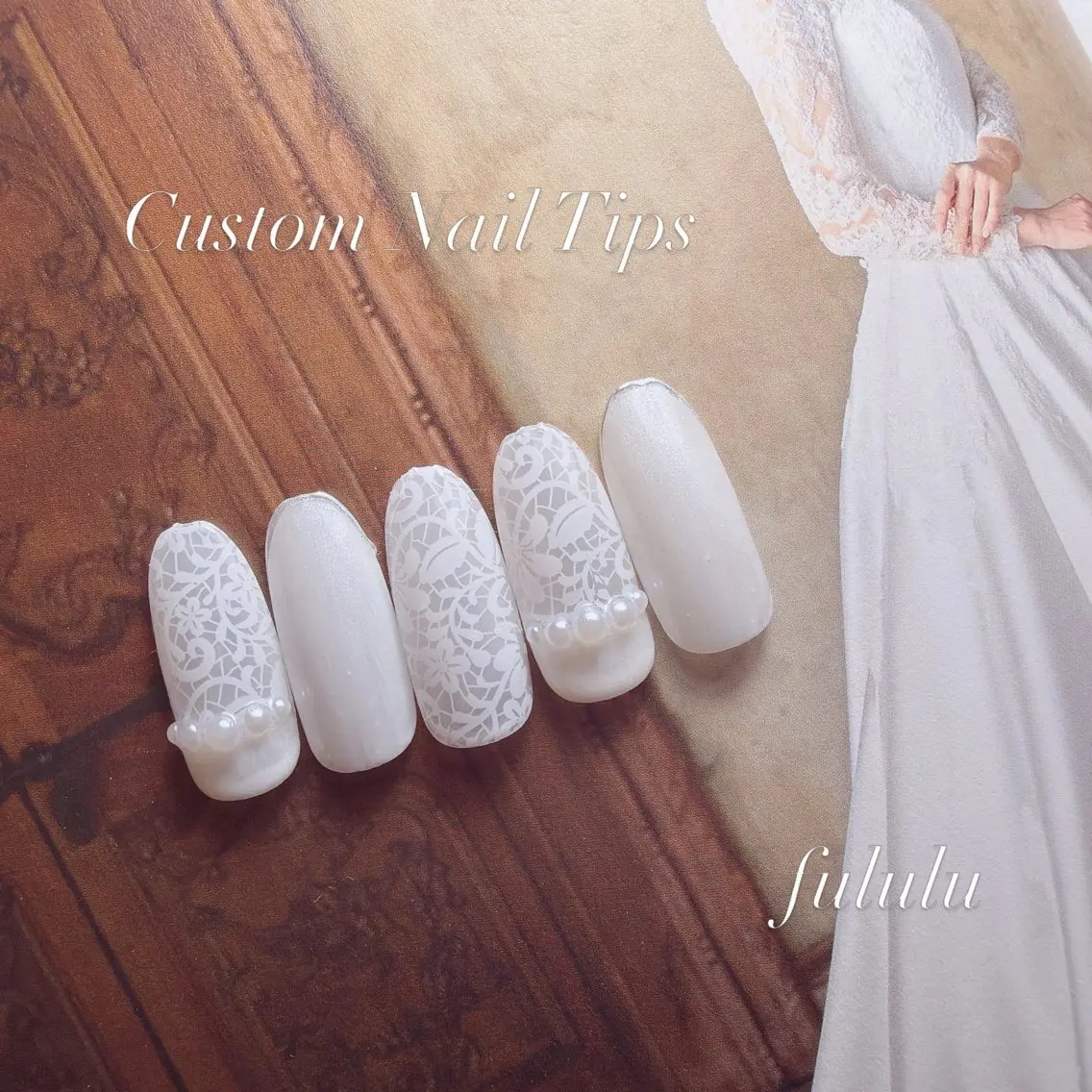 ネイル レース ネイルチップ ブライダルネイル Fululu nailのネイルデザイン