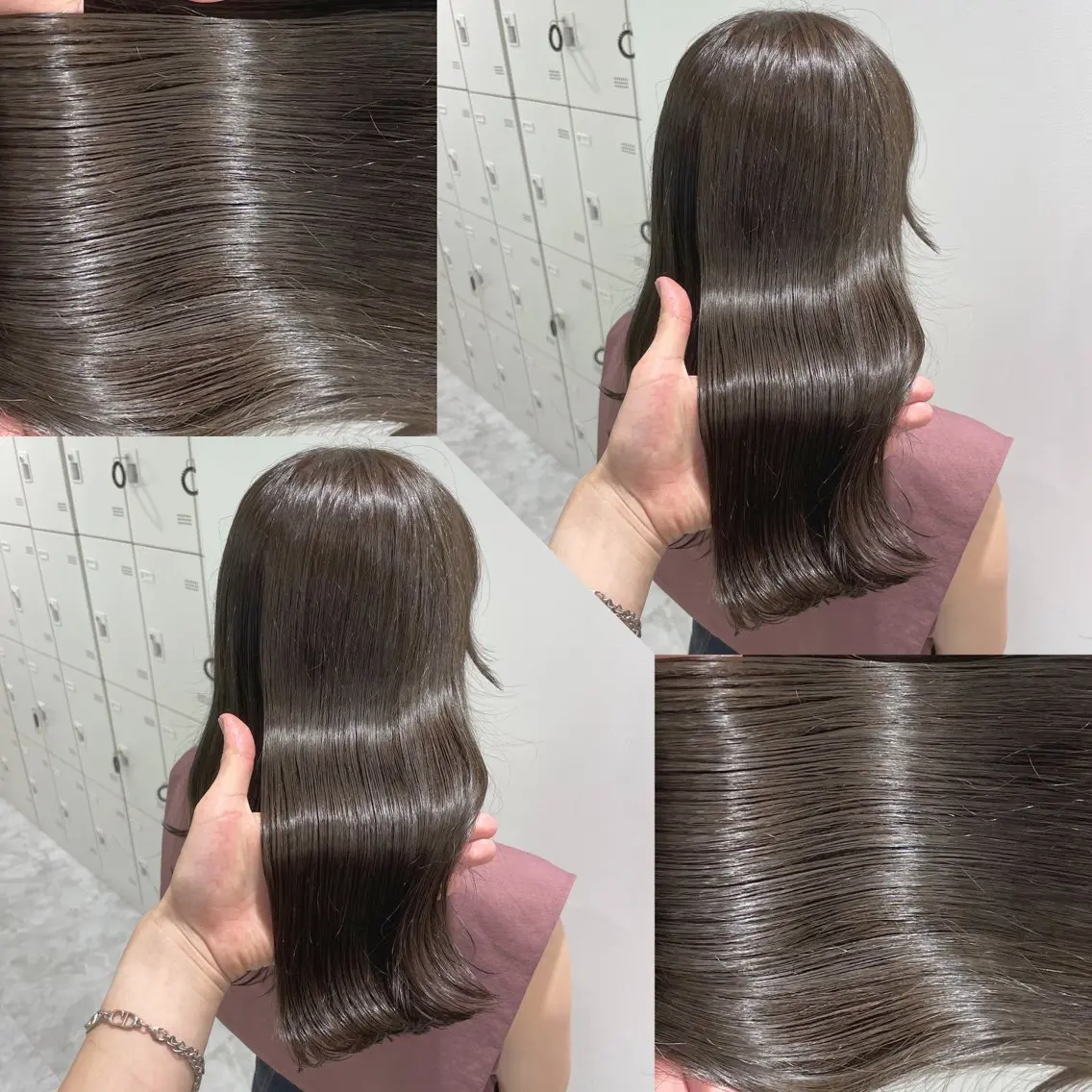 セミロング カラー ヘアカラー トリートメント ヘアセット 韓国風ベージュ🤎 赤みなし🌿横浜🤎のヘアスタイル