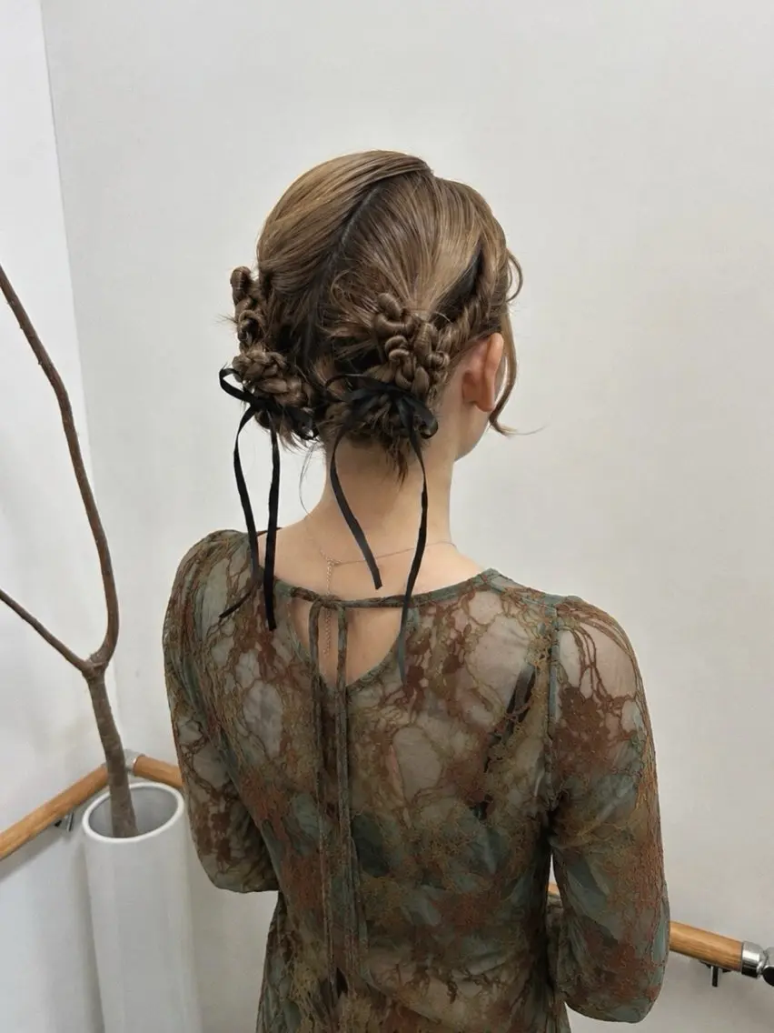 ミディアム ヘアアレンジ 結婚式・ブライダル ヘアセット lapis / soraのヘアスタイル