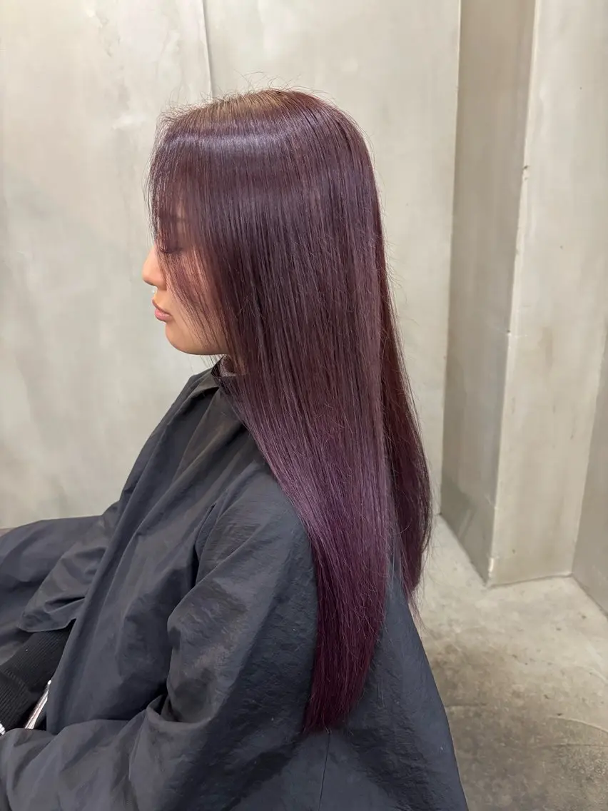 セミロング カラー パープルカラー ヘアカラー 中園康 /カラー/ブリーチのヘアスタイル