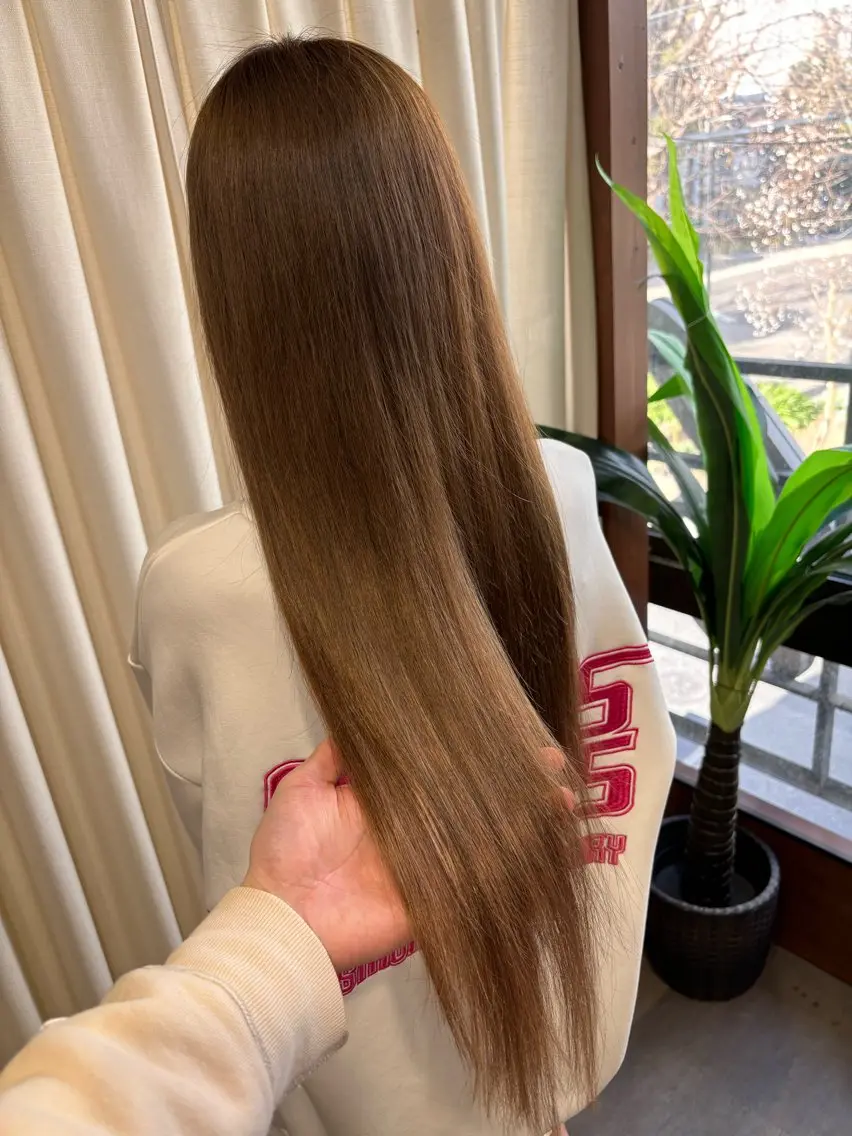 ロング カラー シールエクステ エクステ カット ヘアカラー トリートメント エクステ ハイトーン/ブリーチ ルミエール/新栄/栄のヘアスタイル
