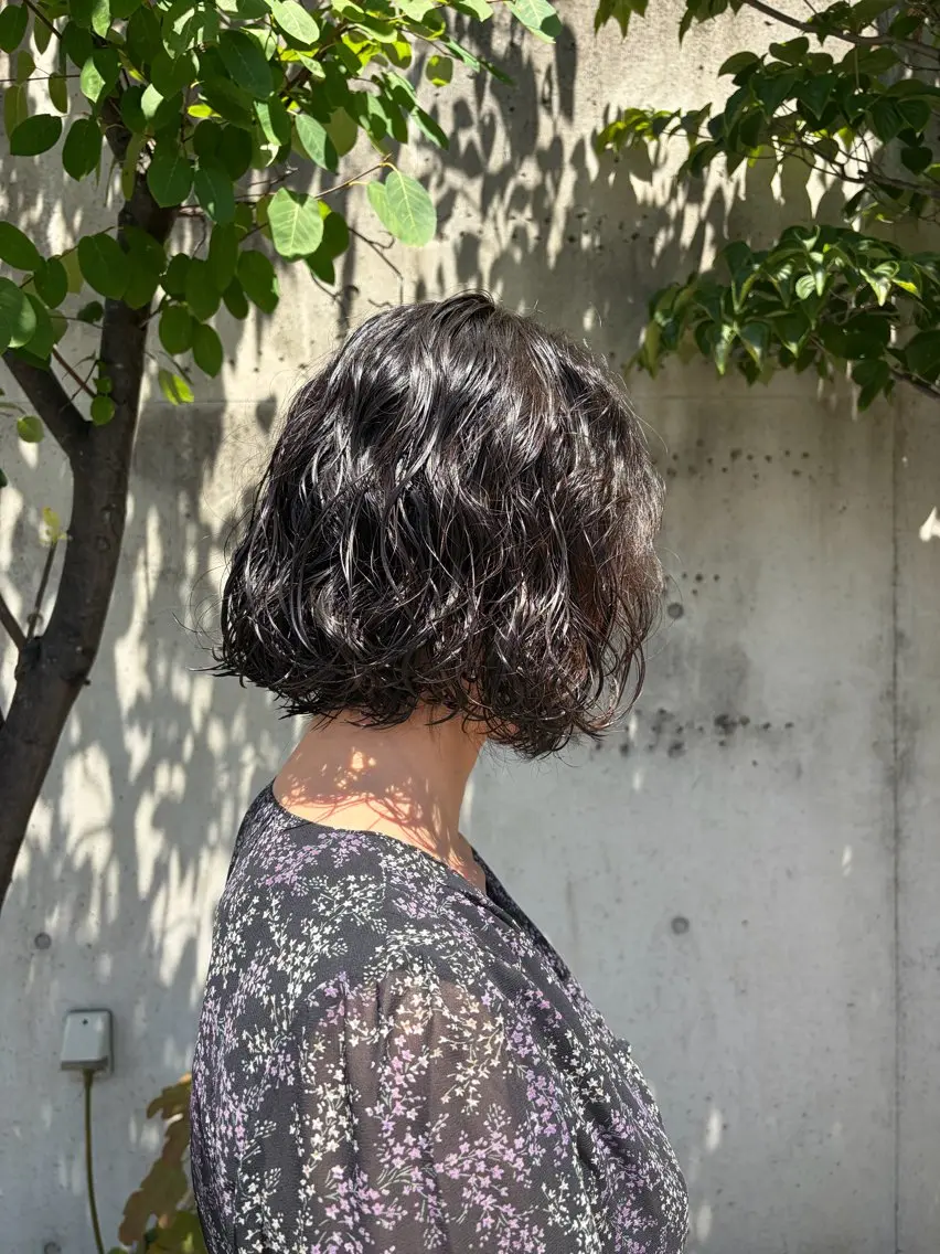 ミディアム パーマ ミディアムパーマ ボブ カット パーマ 💫透明感カラー💫 芝淵　日留菜のヘアスタイル