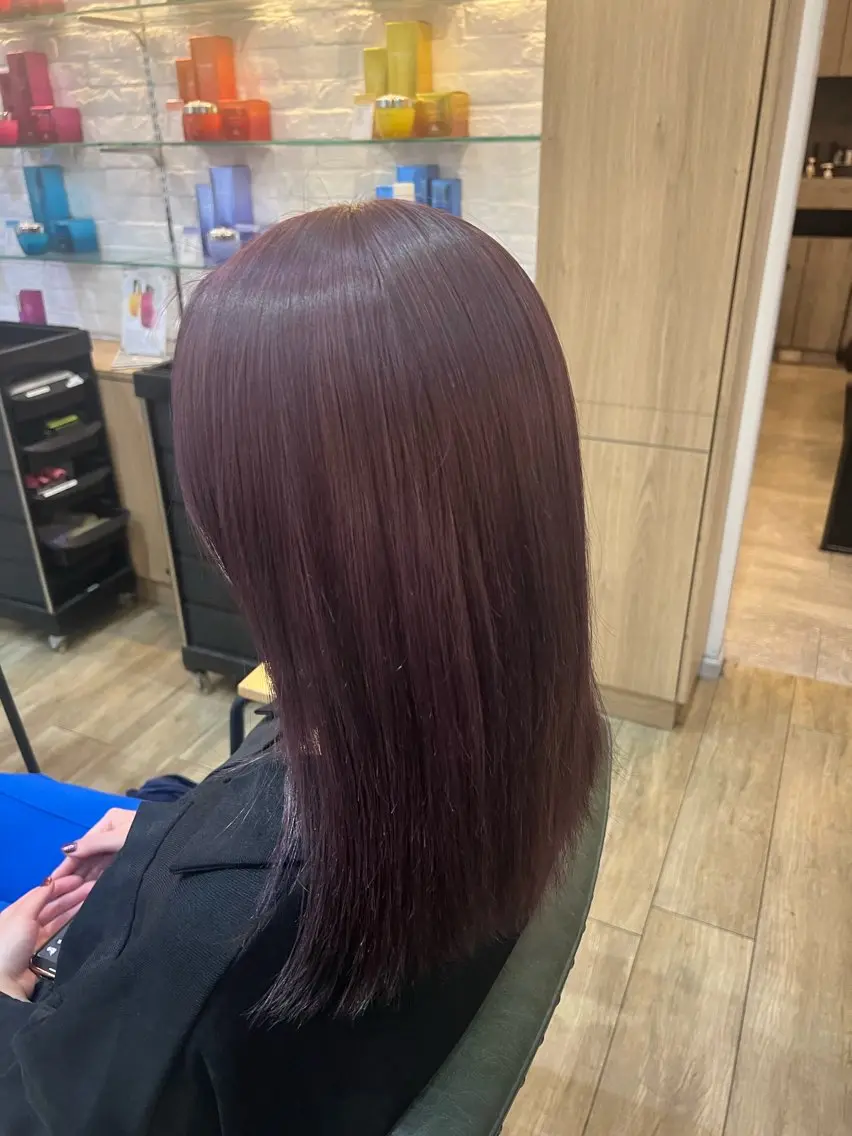 ミディアム カラー カット ヘアカラー ハイトーンカラー 坂本 翼のヘアスタイル