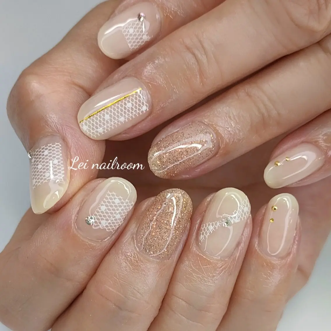 ネイル アートネイル レース シンプルネイル lei🌼 nailroomのネイルデザイン