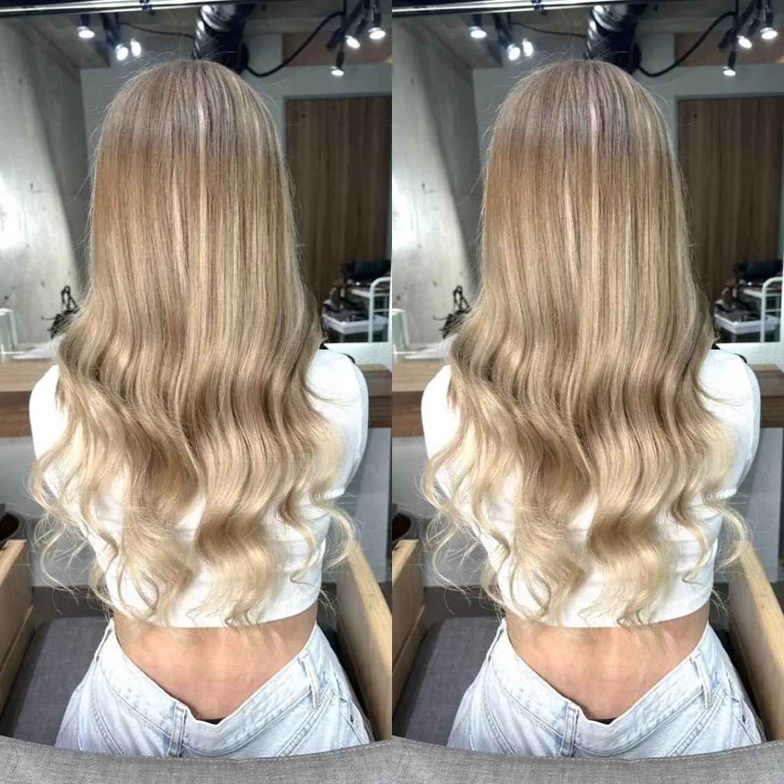 👑ハイトーンロングに👑 ダブルカラー➕シールエクステ40本の写真