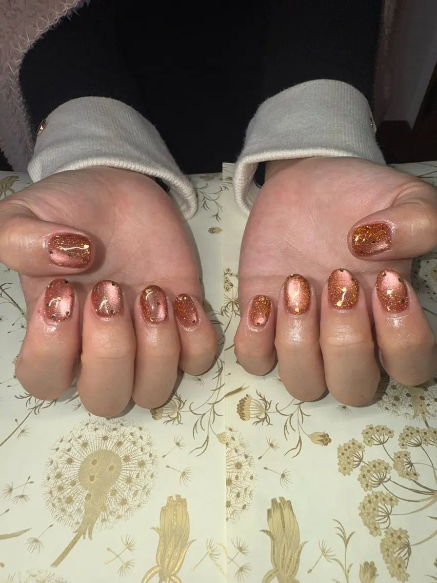 ネイル フラッシュネイル ハート ショートネイル バレンタイン 冬ネイル ハンドネイル miel nailのネイルデザイン