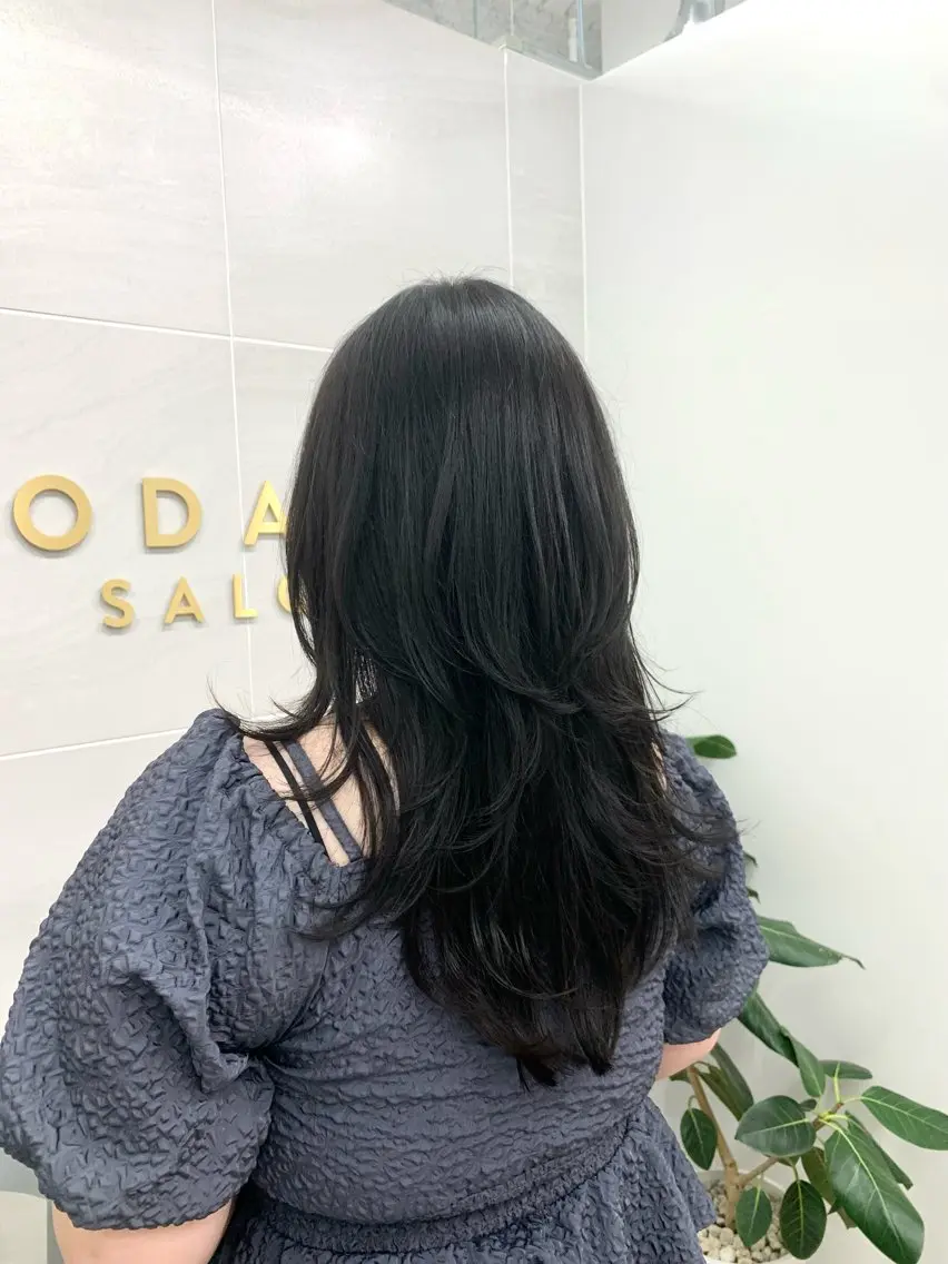ロング カラー グレージュ レイヤーカット カット ヘアカラー ヘッドスパ 本格ヘッドスパ🌿 ×ヘア　佐藤のヘアスタイル