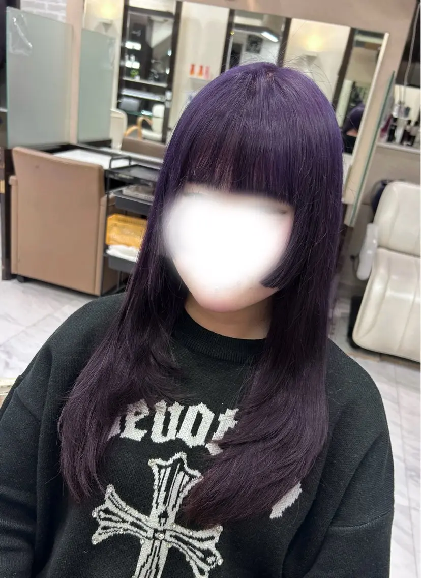ロング カラー パープルカラー レイヤーカット カット ヘアカラー 🍊小川実里🍊 /カラーレイヤーのヘアスタイル