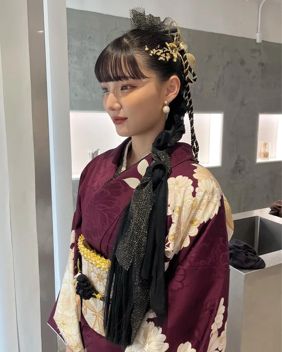 ヘアアレンジ ポニーテール 着付け サソウ ユリエ🥥のヘアスタイル