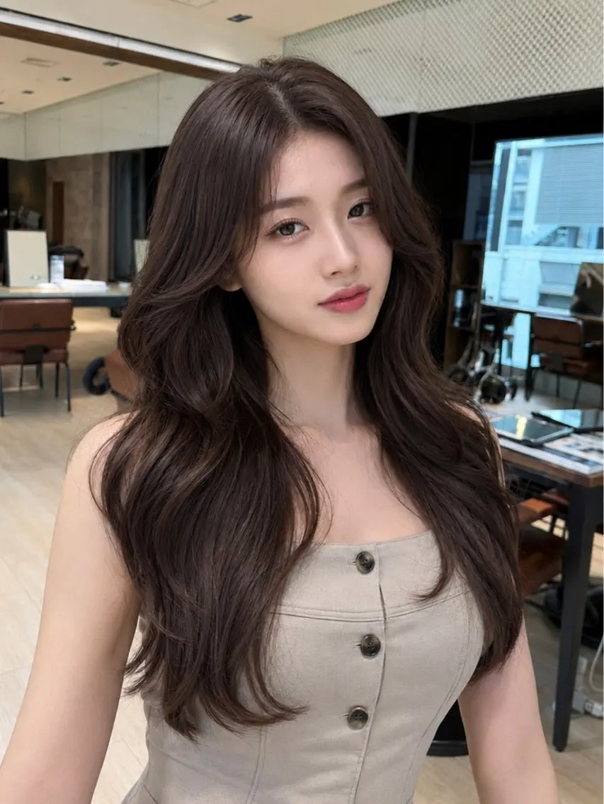ロング カット ヘアカラー トリートメント 🎀韓国ヘア🎀 𝓡𝓲𝓷𝓱𝓪のヘアスタイル