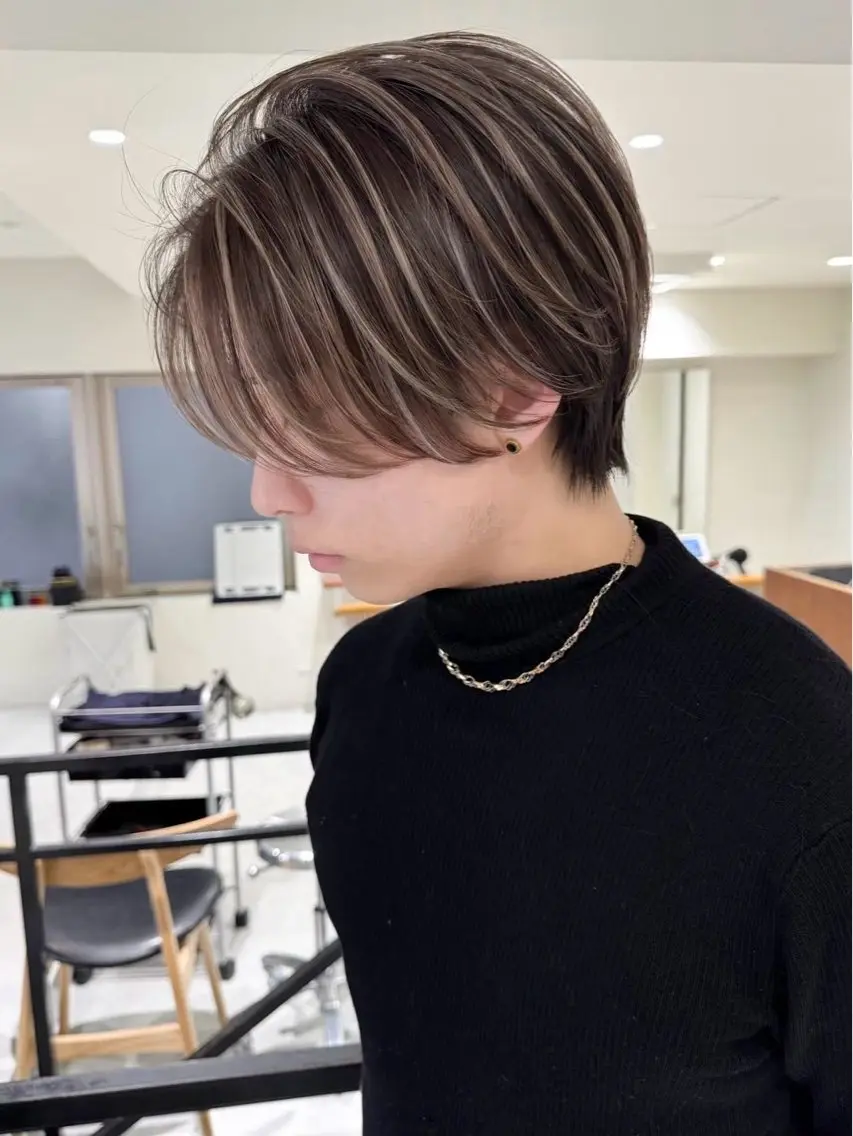 メンズカット+ハイライト 1ブリーチの写真