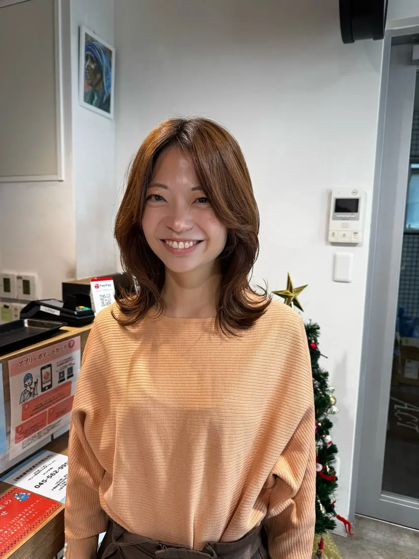ミディアム くびれヘア くびれレイヤー レイヤーカット レイヤー/大人ボブ 渡邉【日吉美容室】のヘアスタイル