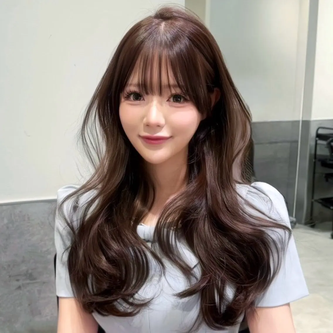 ロング カラー ブラウンカラー レイヤーカット 似合わせカット 小顔カット カット ヘアカラー トリートメント 韓国系支持率No.1 レイヤー特化/きょうのヘアスタイル