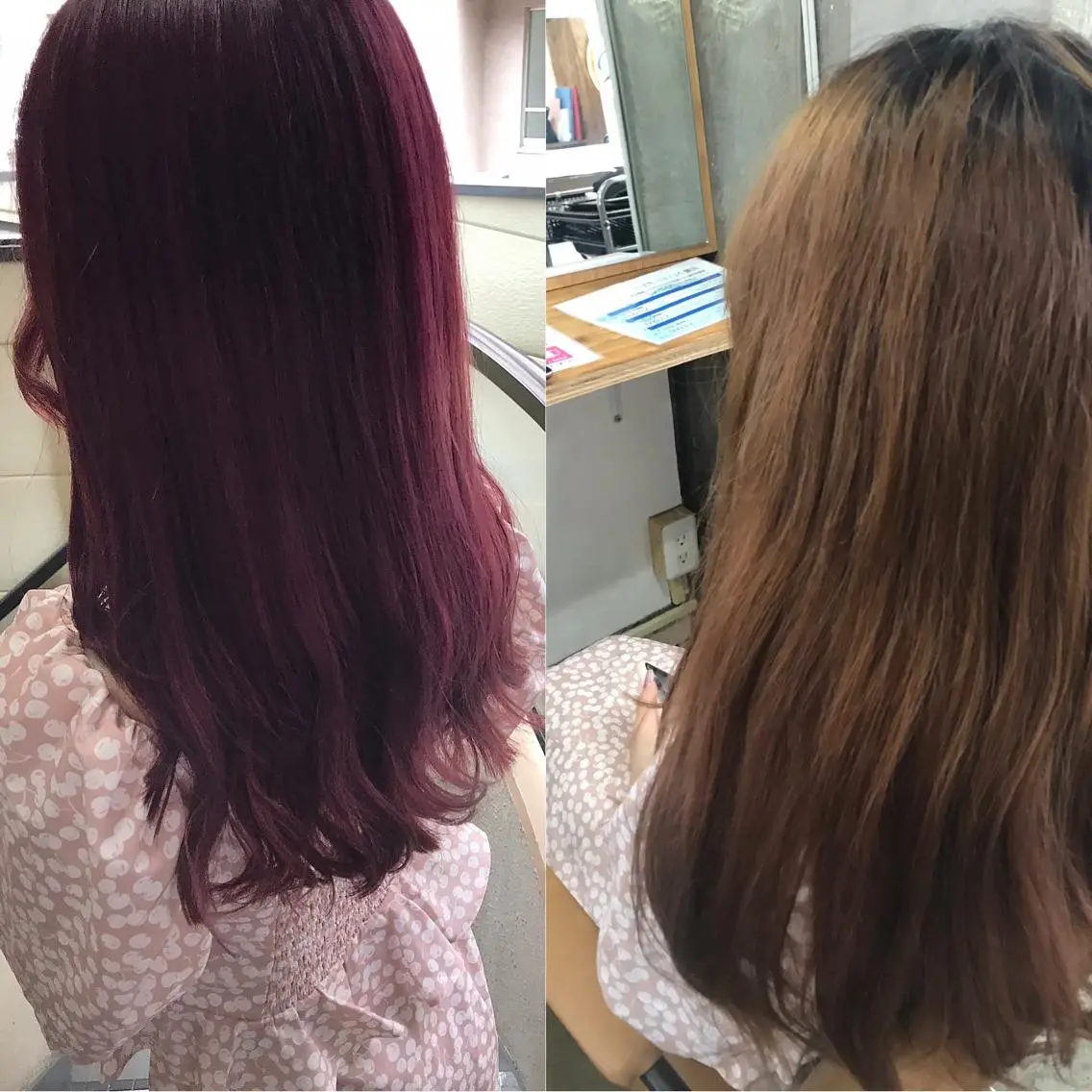 ミディアム カラー ピンクカラー レイヤーカット ヘアカラー 縮毛矯正 トリートメント 💎髪質改善💎 デザイナーshinのヘアスタイル