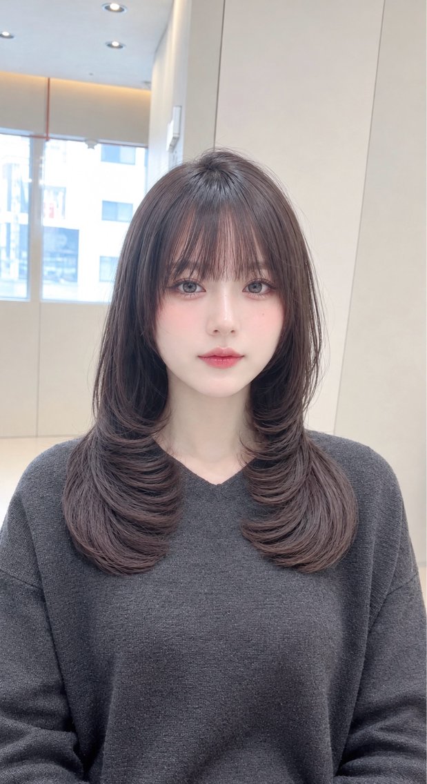 ミディアム カット ヘアカラー トリートメント ✨ミディアム レイヤーハルキのヘアスタイル