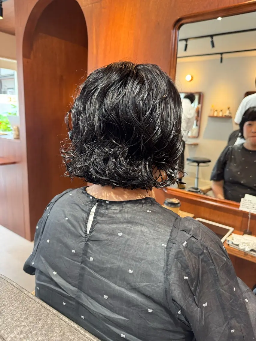 ショート パーマ ボブ カット パーマ トリートメント ボブ美容師💛 AYUMIのヘアスタイル